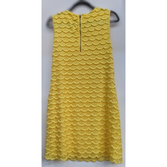 Yellow fringe dress, sleeveless, sz Large; midi - Picture 2 of 2